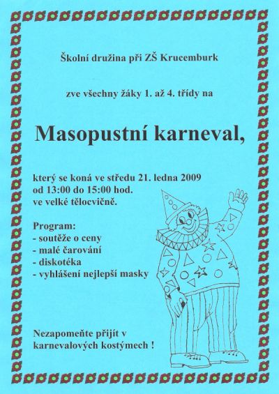 pozvánka na masopustní karneval