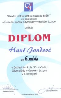 ´ústřední kolo olympiády v českém jazyce